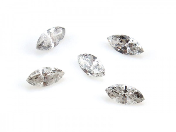 Salt and Pepper Diamond Faceted Marquise 4mm x 2mm
