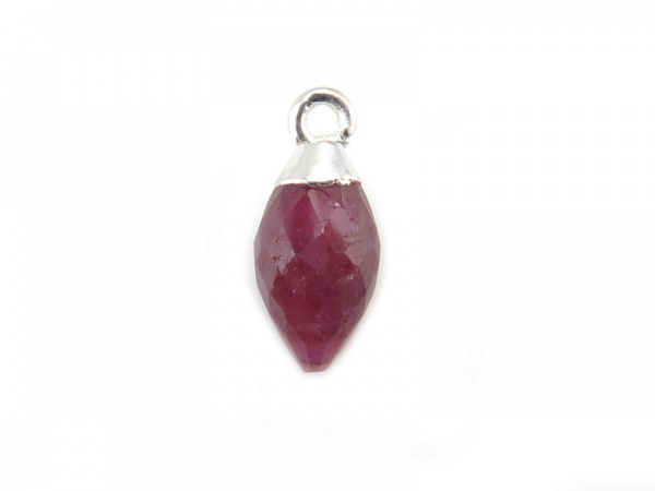 Sterling Silver Ruby Marquise Charm 13mm