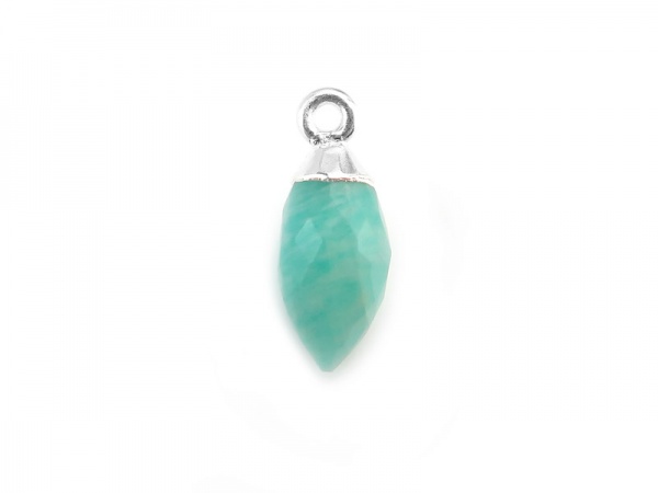 Sterling Silver Amazonite Marquise Charm 13mm