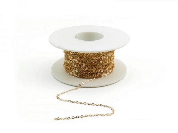 Gold Filled Flat Cable Chain 2 x 1.5mm ~ by the Foot