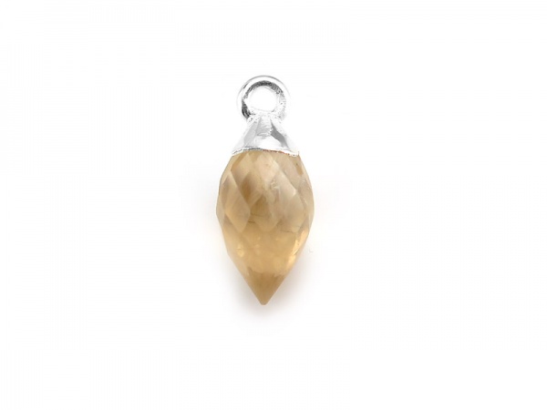 Sterling Silver Citrine Marquise Charm 13mm