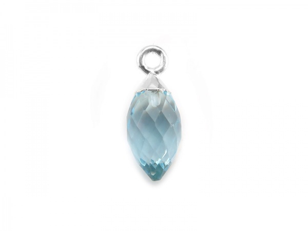 Sterling Silver Sky Blue Topaz Marquise Charm 13mm