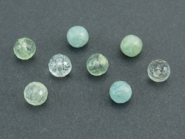 Aquamarine Micro-Faceted Round Ball 6mm ~ Half Drilled ~ SINGLE