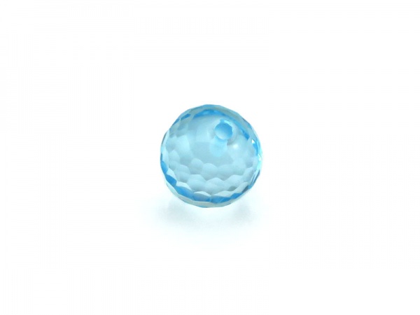 Sky Blue Topaz Micro-Faceted Round Ball 6mm ~ Half Drilled ~ SINGLE