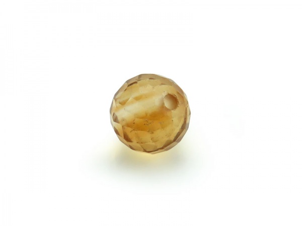 Citrine Micro-Faceted Round Ball 6mm ~ Half Drilled ~ SINGLE