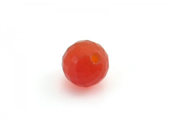 Carnelian Micro-Faceted Round Ball 6mm ~ Half Drilled ~ SINGLE