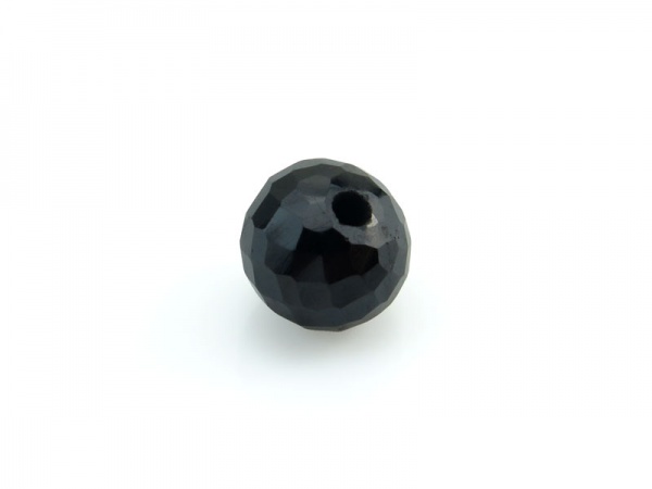 Black Spinel Micro-Faceted Round Ball 6mm ~ Half Drilled ~ SINGLE