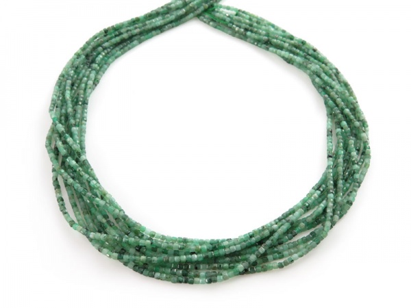 Emerald Shaded Faceted Cube Beads 2mm ~ 15.5'' Strand