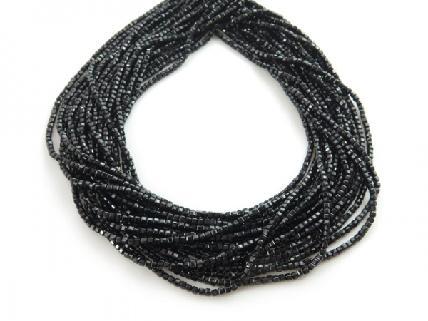 AAA Black Spinel Faceted Cube Beads 2.5mm ~ 15.5'' Strand