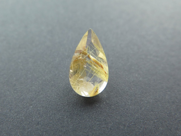 Fair Mined Golden Rutilated Quartz Pear Gemstone 14.5mm