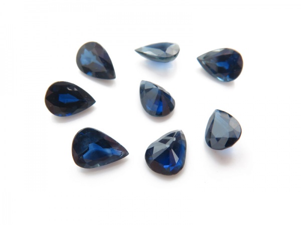 Blue Sapphire Faceted Pear 7mm x 5mm