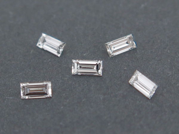Lab Grown White Diamond Faceted Baguette ~ Various Sizes