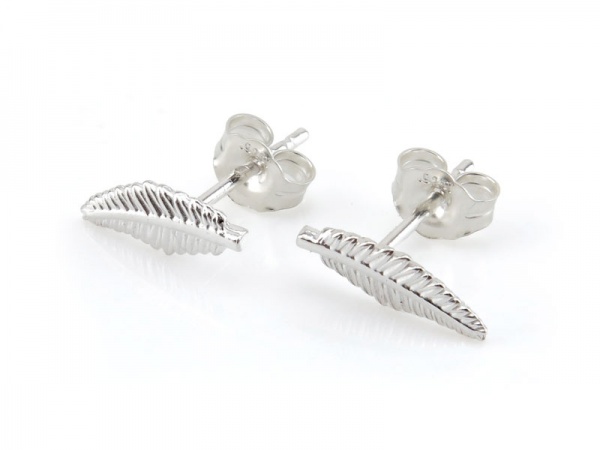 Sterling Silver Willow Leaf Ear Studs ~ PAIR