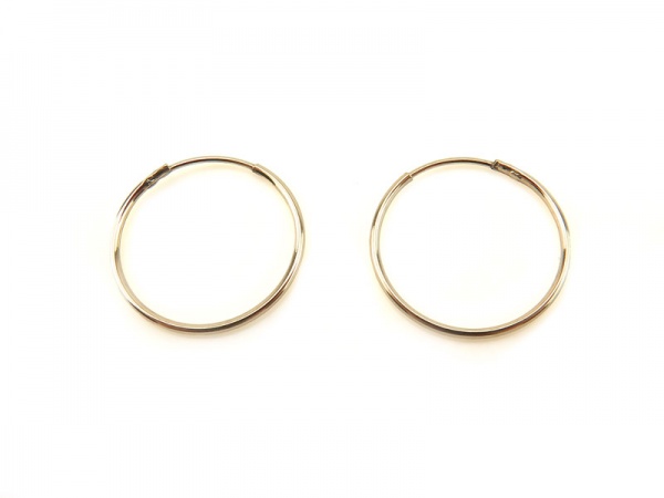 9K Gold Earring Hoop 12mm ~ PAIR