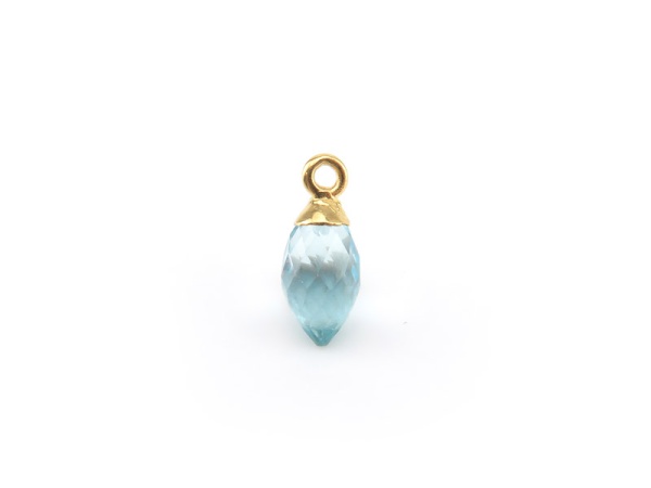 Gold Vermeil Sky Blue Topaz Marquise Charm 13mm