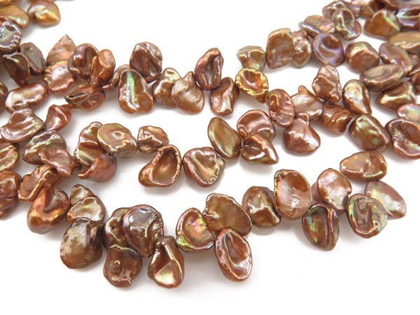 Freshwater Pearl Bronze Top Drilled Keishi Beads 10-11mm ~ 16'' Strand