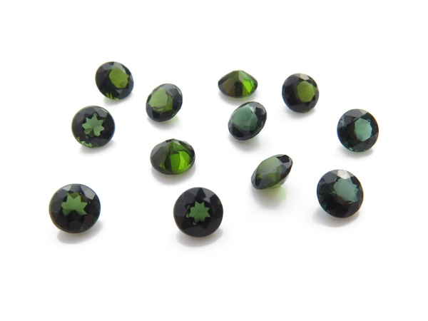 Green Tourmaline Faceted Round 4mm