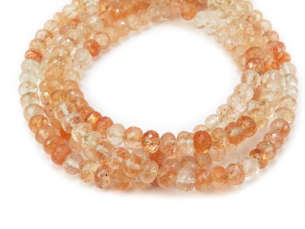 AAA Oregon Sunstone Micro-Faceted Rondelles ~ Various Sizes ~ 8'' Strand
