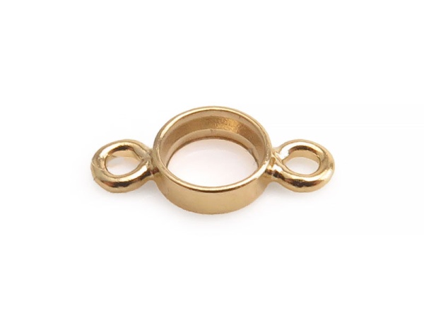 Round Bezel 9ct Gold Bezel Cup 3mm 14K Solid Gold Round Bezel Cup