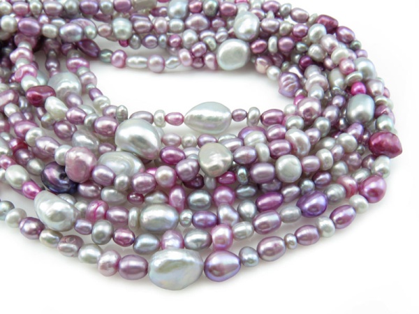Freshwater Pearl Lilac/Pink Mixed Shape Beads ~ 16'' Strand