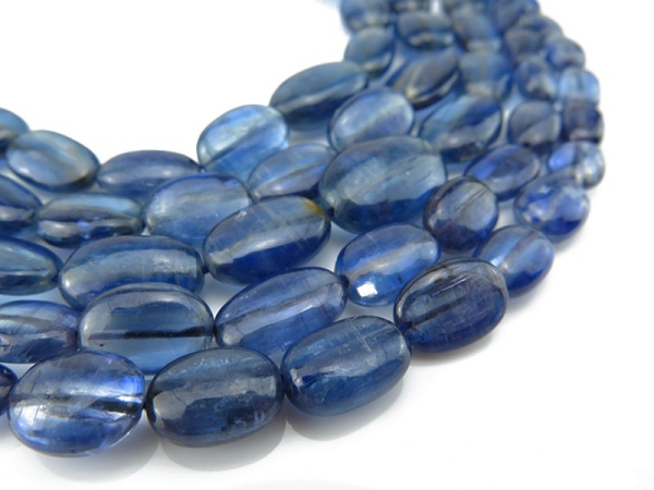 AA Kyanite Smooth Oval Beads 6-12mm ~ 16'' Strand