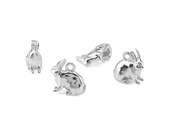 Sterling Silver Rabbit Charm 12mm