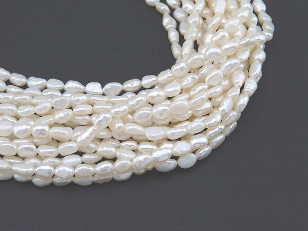 Freshwater Pearl Ivory Nugget Beads 6.5-7.5mm ~ 15.5