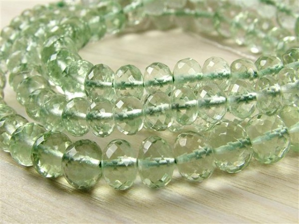 AAA Green Amethyst Micro-Faceted Rondelles ~ Various Sizes ~ 8'' Strand