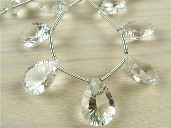 AAA Crystal Quartz Concave Pear Briolette ~ SINGLE ~ Various Sizes