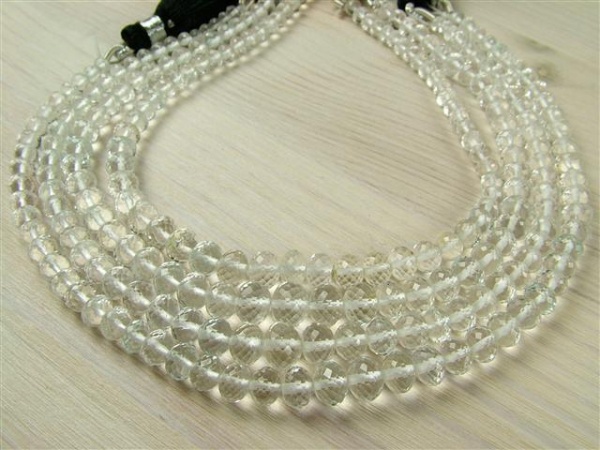 AAA White Topaz Micro Faceted Rondelles ~ Various Sizes ~ 8.25'' Strand