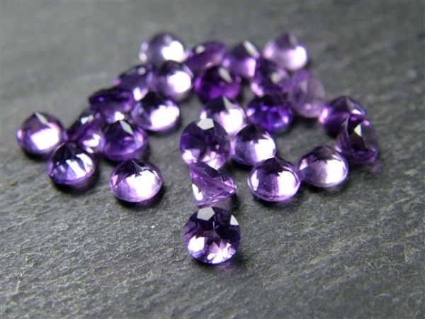 African Amethyst Faceted Round ~ Various Sizes