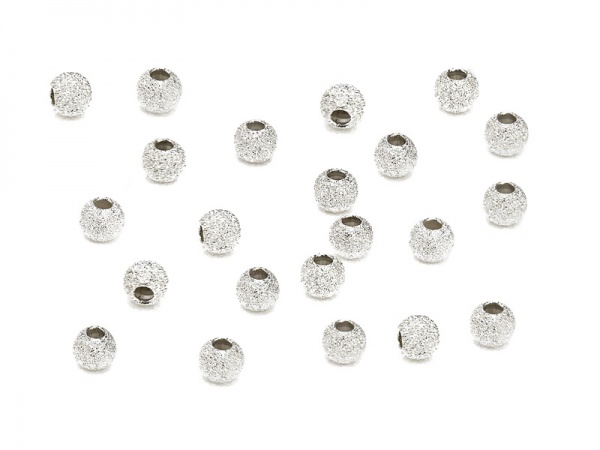 Sterling Silver Stardust Bead 4mm ~ Pack of 10
