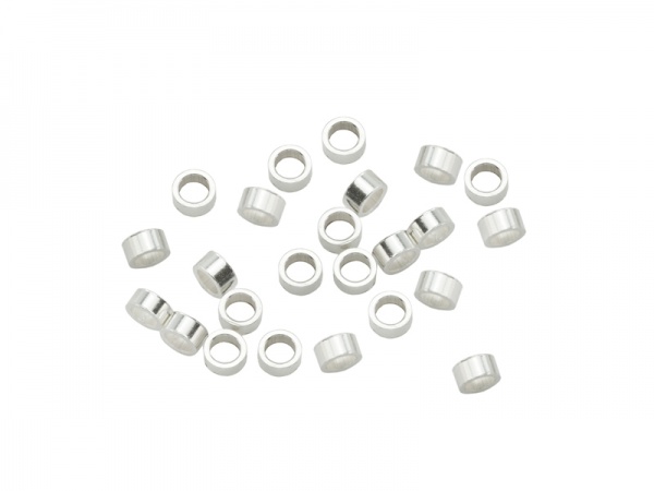 150Pcs 2x2mm Crimp Tube Beads Jewelry Making Crimp End Spacer Bead, Silver