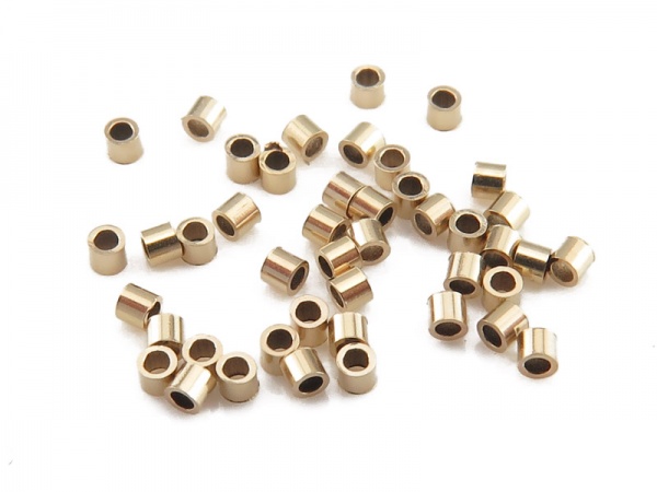 2x2mm Gold Filled Crimp Beads --100ct.