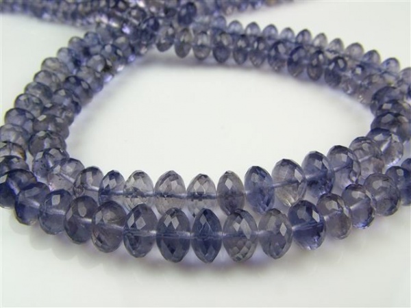 AA+ Iolite Micro-Faceted Rondelles 5-7mm ~ 15'' Strand