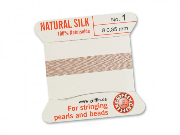 Griffin Silk Beading Thread & Needle ~ Size 1 ~ Light Pink