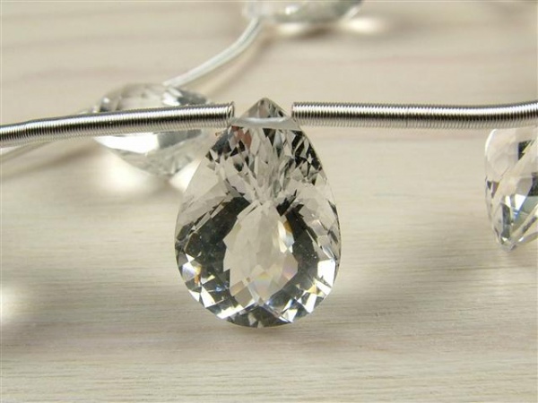 AAA Crystal Quartz Faceted Pear Cut Briolette 10.5-11mm ~ SINGLE