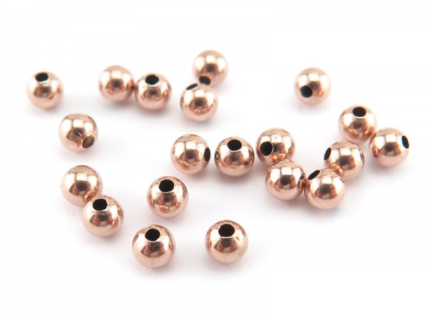 Rose Gold Filled Plain Bead 3mm ~ Pack of 10