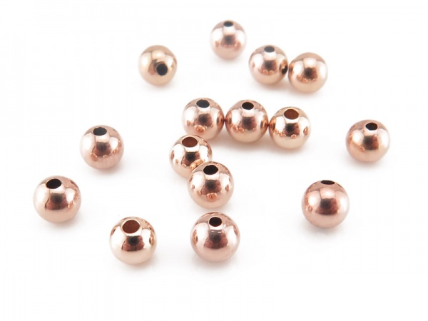 Rose Gold Filled Plain Bead 4mm ~ Pack of 10