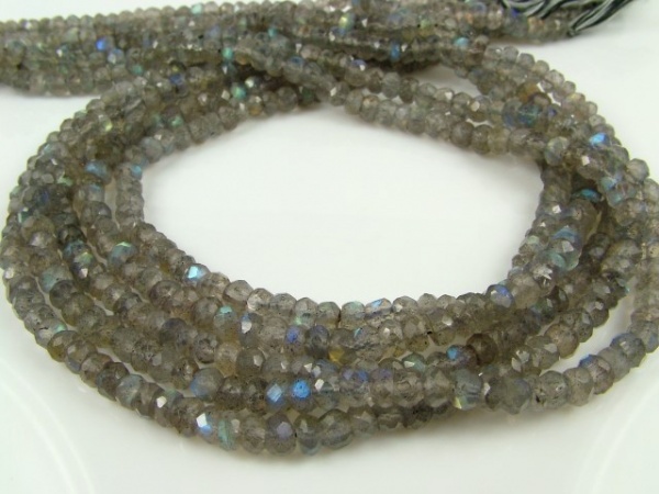 Labradorite Faceted Rondelle Beads 4.5mm ~ 12.5'' Strand