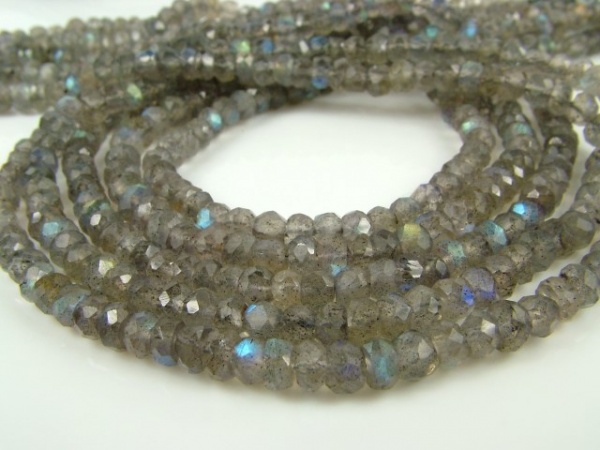 Labradorite Faceted Rondelle Beads 3.5mm ~ 13'' Strand