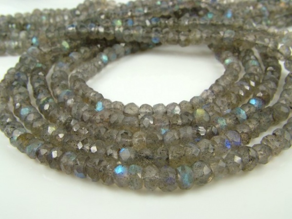 Labradorite Faceted Rondelle Beads 4mm ~ 12.5'' Strand
