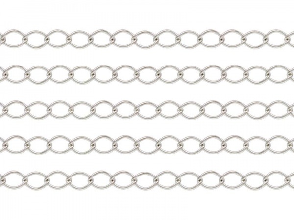 Sterling Silver Curb Chain 4mm x 2.75mm ~ by the Foot