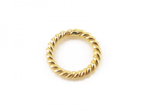 Gold Vermeil Closed Twisted Jump Ring 7mm