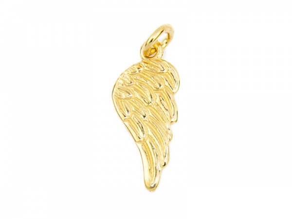 Gold Vermeil Angel Wing Pendant 16mm