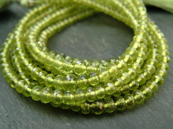 AA+ Vesuvianite Micro-Faceted Rondelles ~ Various Sizes ~ 8'' Strand