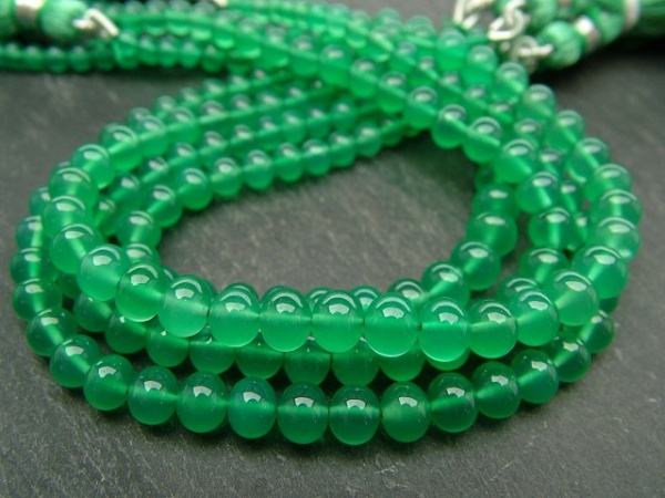 AAA Green Onyx Smooth Rondelles 3.25-5.25mm ~ 8.25'' Strand