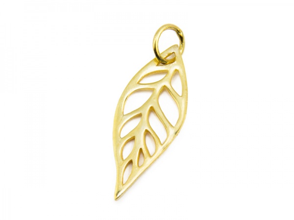 Gold Vermeil Leaf Pendant 24mm