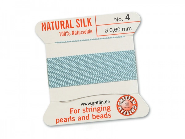 Griffin Silk Beading Thread & Needle ~ Size 4 ~ Light Blue