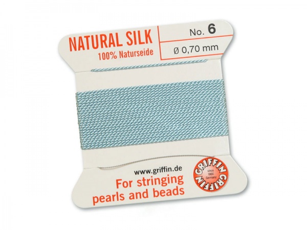 Griffin Silk Beading Thread & Needle ~ Size 6 ~ Light Blue